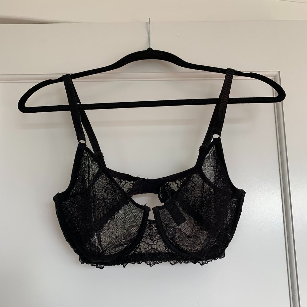 La Perla black underwire tulle bra (32E)